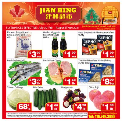 Jian Hing Supermarket (North York) Flyer July 30 to August 5