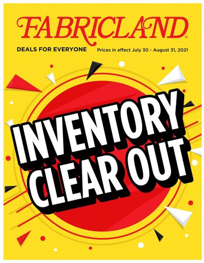 Fabricland (West) Flyer July 30 to August 31