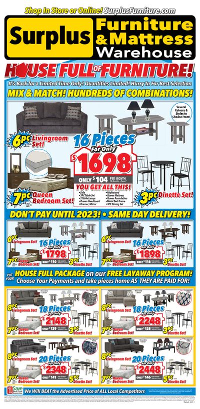Surplus Furniture & Mattress Warehouse (Thunder Bay) Flyer August 2 to 15