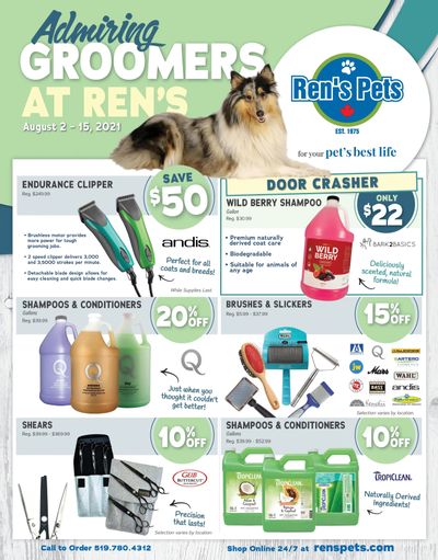 Ren's Pets Depot Admiring Groomers Flyer August 2 to 15