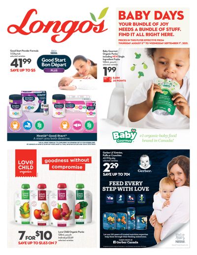 Longo's Baby Days Flyer August 5 to September 1