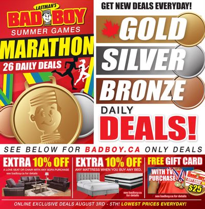 Lastman's Bad Boy Superstore Pay No Interest Flyer August 3 to 25