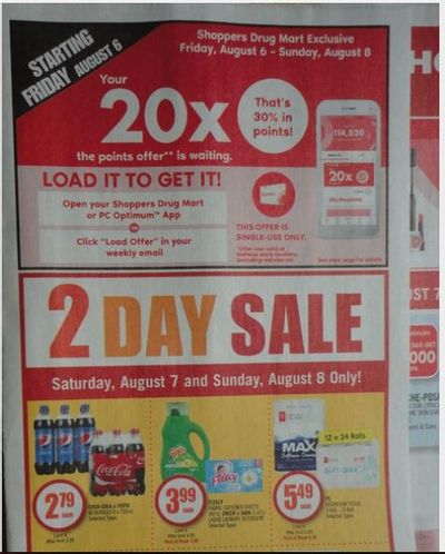Shoppers Drug Mart Canada: 20x The PC Optimum Points Loadable Offer August 6th – 8th