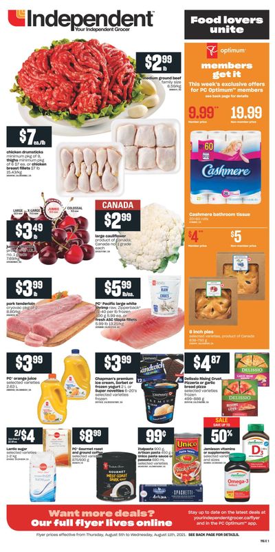Independent Grocer (ON) Flyer August 5 to 11
