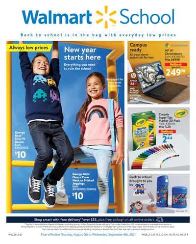 Walmart School Flyer August 5 to September 8
