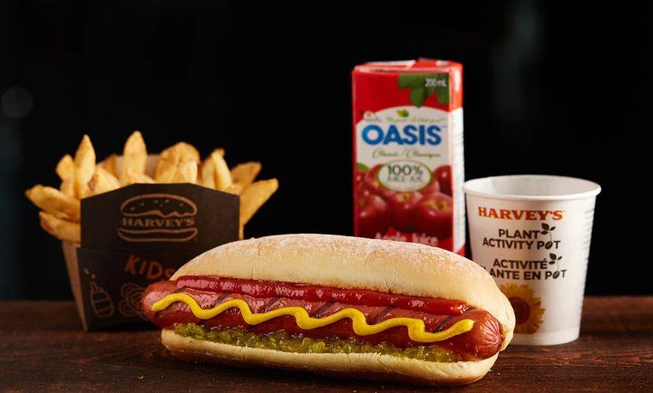 KIDS GRILLED HOT DOG COMBO at Harvey's