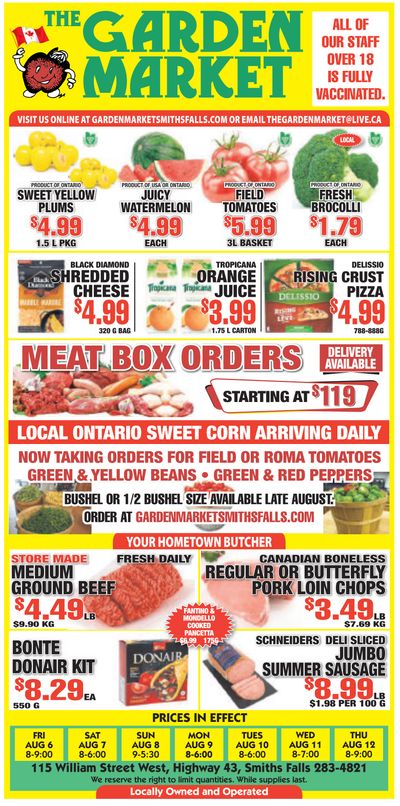 The Garden Market Flyer August 6 to 12