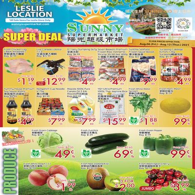 Sunny Supermarket (Leslie) Flyer August 6 to 12