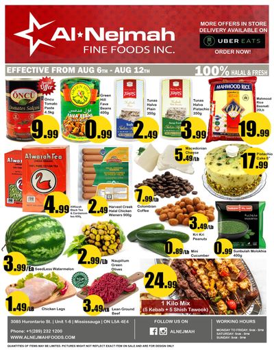 Alnejmah Fine Foods Inc. Flyer August 6 to 12