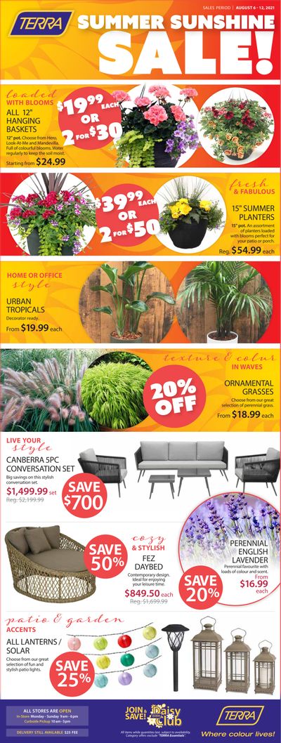 Terra Greenhouses Flyer August 6 to 12