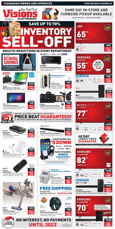 Visions Electronics Inventory Sell-Off Flyer August 6 to 12