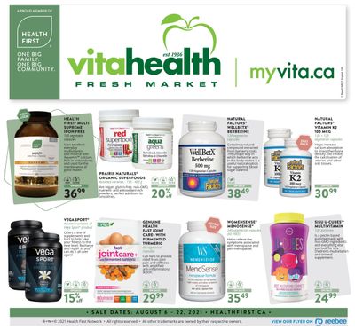 Vita Health Fresh Market Flyer August 6 to 22