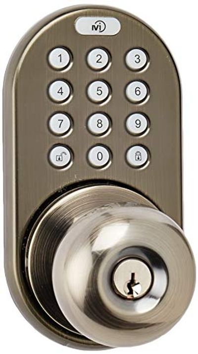 MiLocks TKK-02AQ Digital Door Knob Lock with Electronic Keypad for Interior Doors, Antique Brass $59.81 (Reg $84.99)