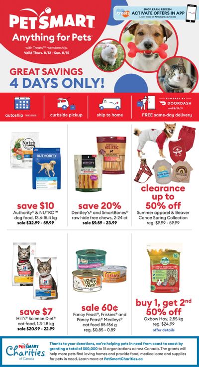 PetSmart 4-Days Only Flyer August 12 to 15