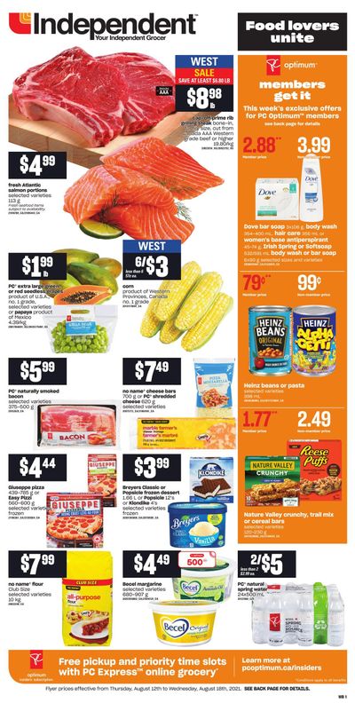 Independent Grocer (West) Flyer August 12 to 18