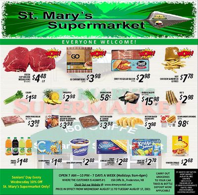 St. Mary's Supermarket Flyer August 11 to 17