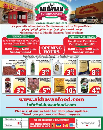 Akhavan Supermarche Flyer August 11 to 17