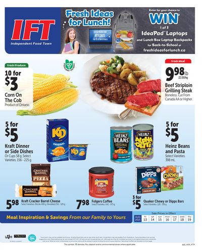 IFT Independent Food Town Flyer August 13 to 19