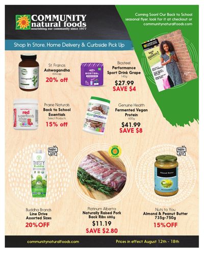 Community Natural Foods Flyer August 12 to 18