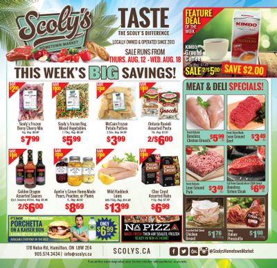 Scoly's Hometown Market Flyer August 12 to 18