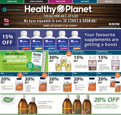 Healthy Planet Flyer August 12 to September 15