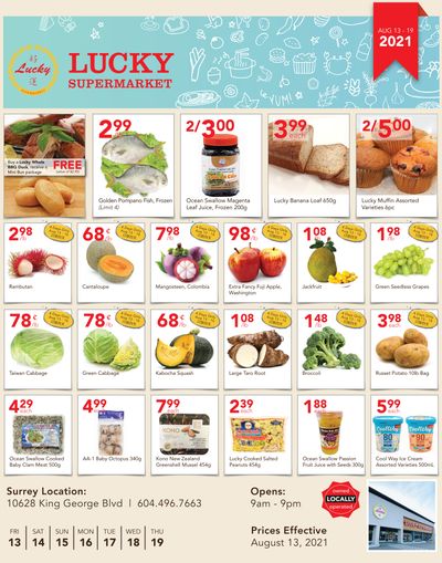 Lucky Supermarket (Surrey) Flyer August 13 to 19