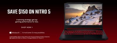Acer Canada Sale: Save $150 Off Nitro 5 Gaming Laptop & More