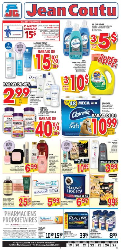 Jean Coutu (QC) Flyer August 19 to 25