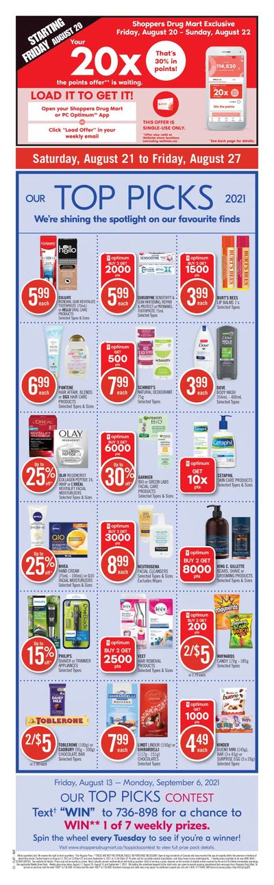Shoppers Drug Mart (ON) Flyer August 21 to 27