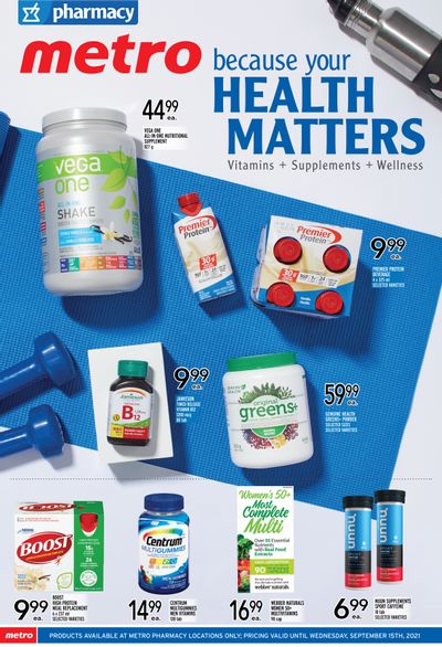 Metro (ON) Because Your Health Matters Flyer August 19 to September 15
