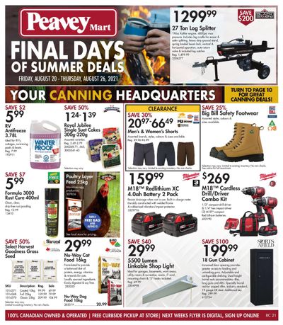 Peavey Mart Flyer August 20 to 26