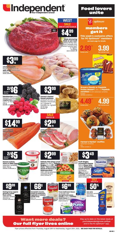 Independent Grocer (West) Flyer August 19 to 25