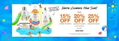 Kiehl’s Canada Deals: Save Up to 25% OFF w/ Purchases of 2+ Products + FREE Summer Pouch w/ Purchase $150+