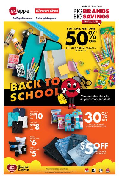 The Bargain Shop & Red Apple Stores Flyer August 19 to 22
