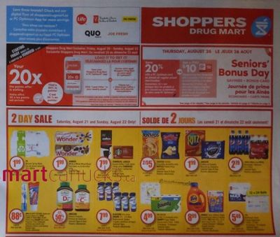 Shoppers Drug Mart Canada: 20x The PC Optimum Points Loadable Offer This Weekend