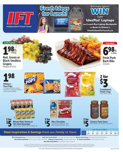IFT Independent Food Town Flyer August 20 to 26