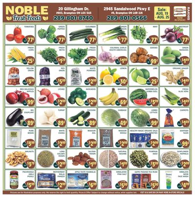 Noble Fresh Foods Flyer August 19 to 25