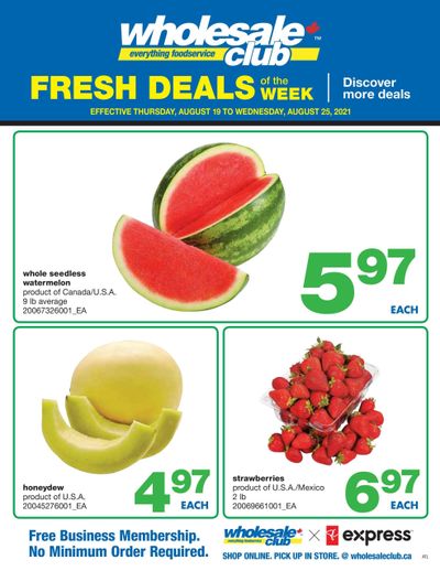 Wholesale Club (Atlantic) Fresh Deals of the Week Flyer August 19 to 25