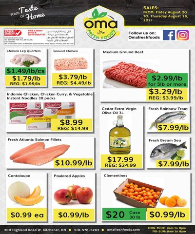Oma Fresh Foods Flyer August 20 to 26
