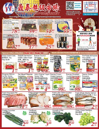 Tone Tai Supermarket Flyer August 20 to 26