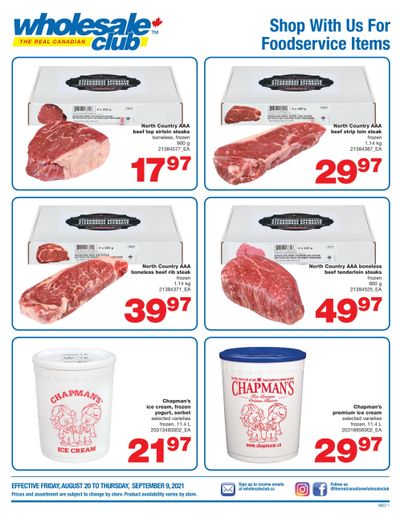 Real Canadian Wholesale Club Food Service Flyer August 20 to September 9