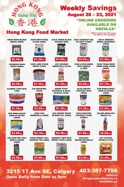 Hong Kong Food Market Flyer August 20 to 23