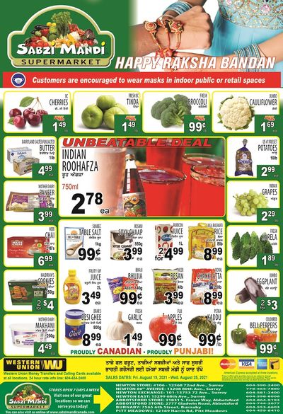 Sabzi Mandi Supermarket Flyer August 20 to 25