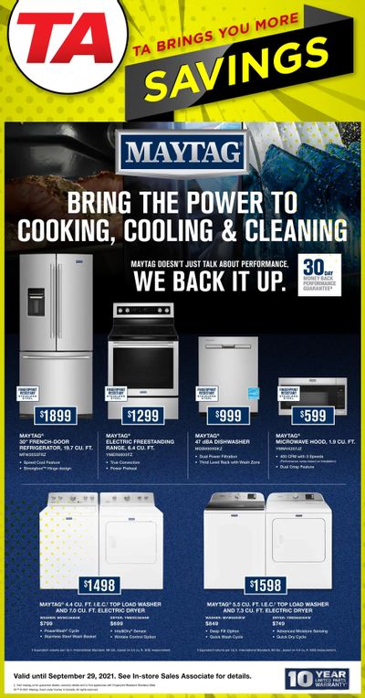 TA Appliances & Barbecues Flyer August 23 to September 26