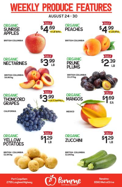 Pomme Natural Market Flyer August 24 to 30