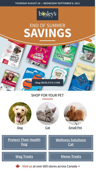 Bosley's by PetValu Flyer August 26 to September 8