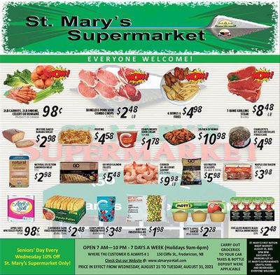 St. Mary's Supermarket Flyer August 25 to 31