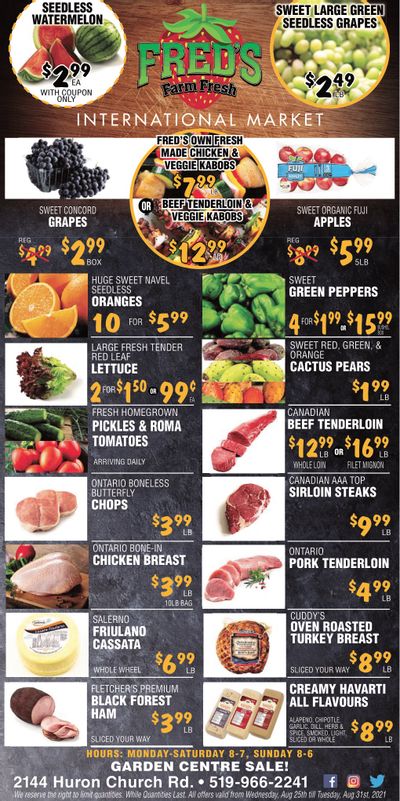 Fred's Farm Fresh Flyer August 25 to 31