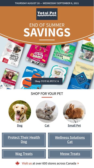 Total Pet Flyer August 26 to September 8