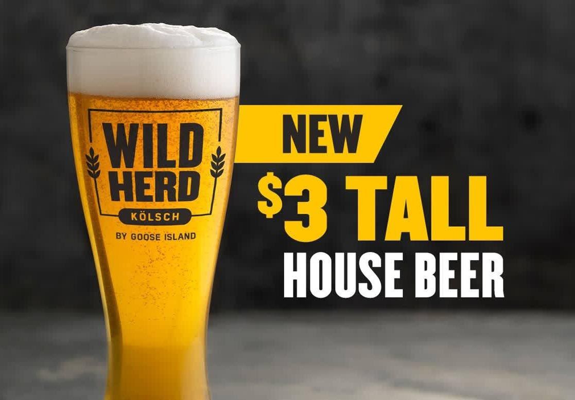 Buffalo Wild Wings Offers $3 Tall House Beer with the Wild Herd Kölsch by Goose Island